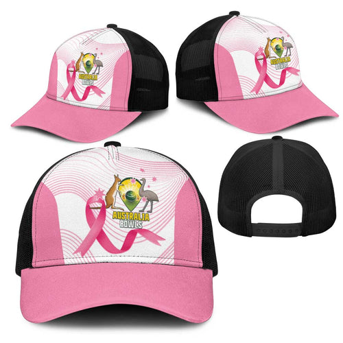 Bowls Australia Breast Cancer Mesh Trucker Cap Pink Ribbon Curve Sporty - Aussie Hoodie