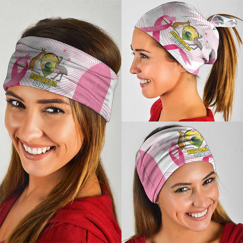 Custom Bowls Australia Breast Cancer Neck Gaiter Pink Ribbon Curve Sporty - Aussie Hoodie