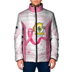 Custom Bowls Australia Breast Cancer Padded Jacket Pink Ribbon Curve Sporty - Aussie Hoodie