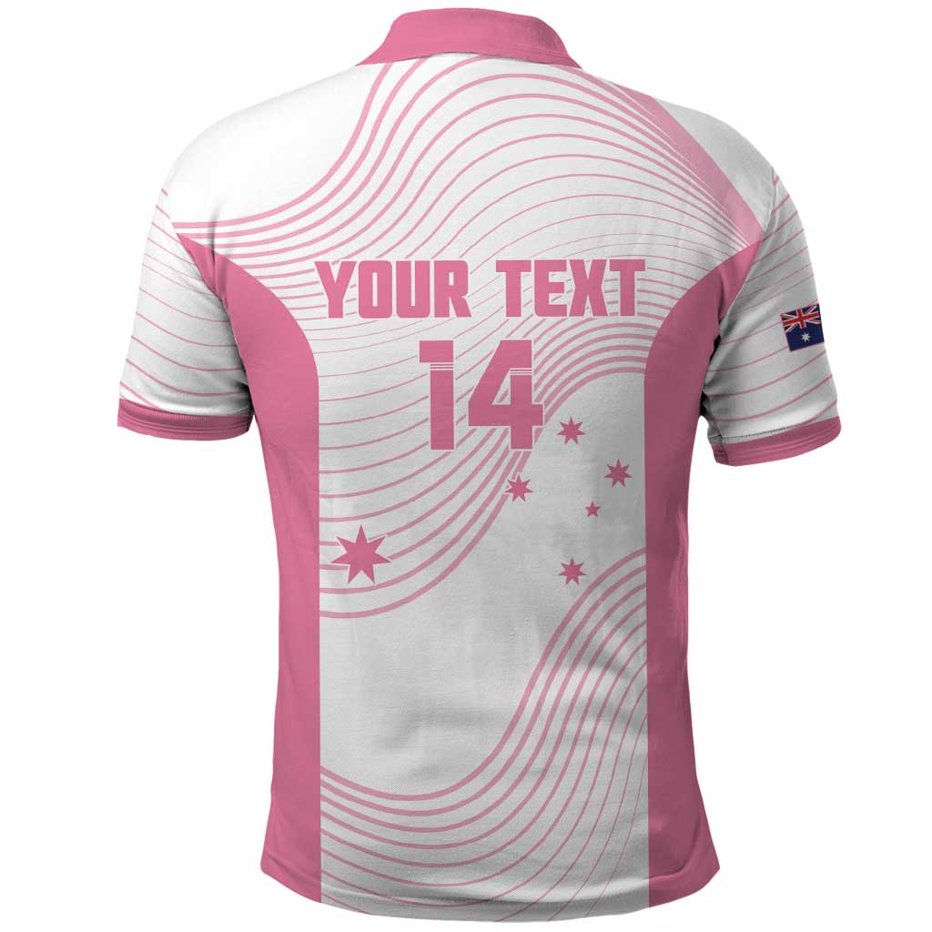 Custom Bowls Australia Breast Cancer Polo Shirt Pink Ribbon Curve Sporty - Aussie Hoodie
