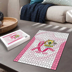 Custom Bowls Australia Breast Cancer Puzzle Pink Ribbon Curve Sporty - Aussie Hoodie