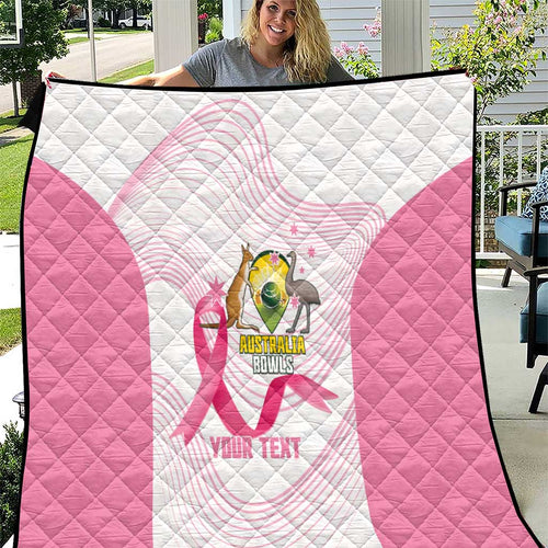 Custom Bowls Australia Breast Cancer Quilt Pink Ribbon Curve Sporty - Aussie Hoodie