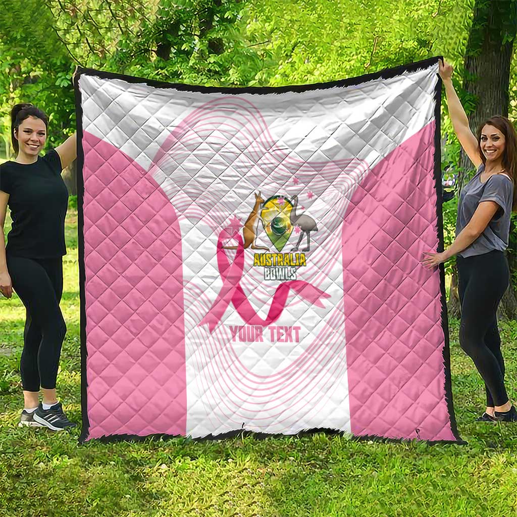 Custom Bowls Australia Breast Cancer Quilt Pink Ribbon Curve Sporty - Aussie Hoodie