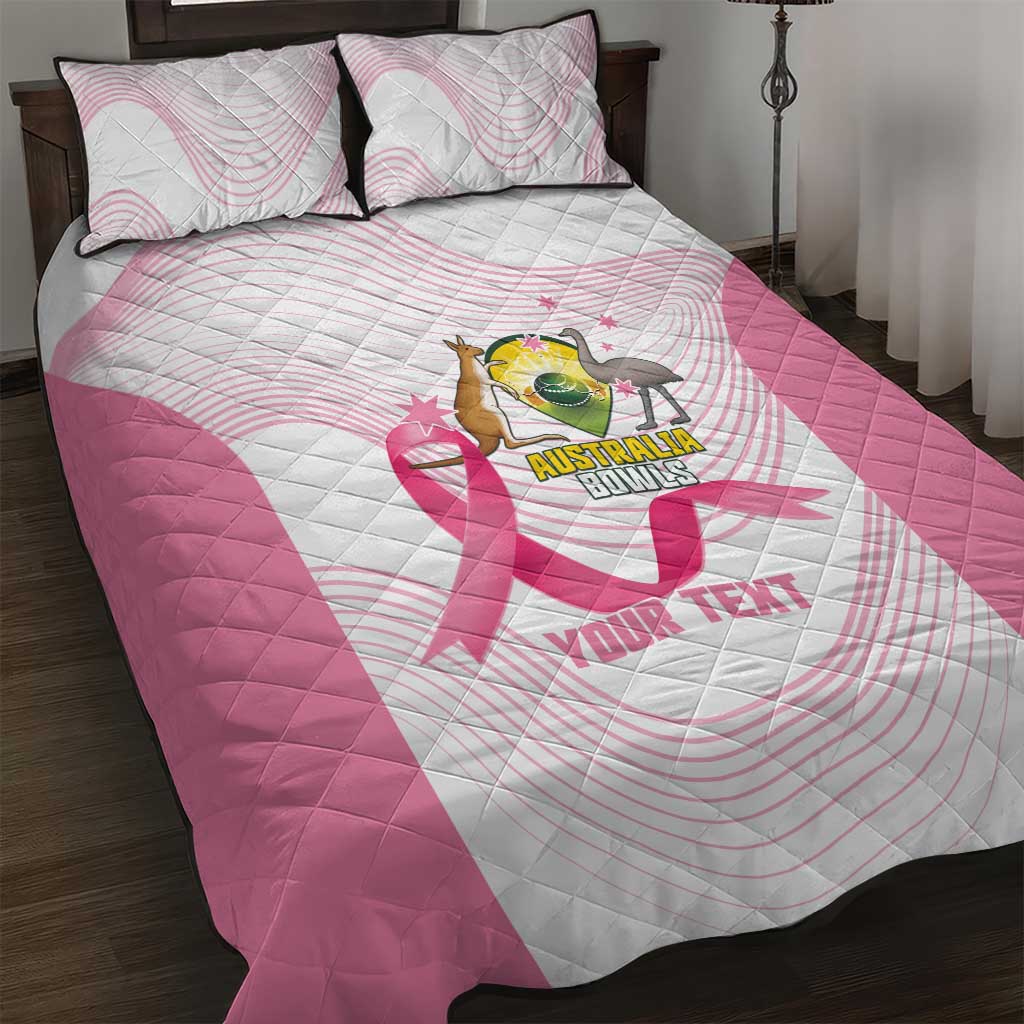Custom Bowls Australia Breast Cancer Quilt Bed Set Pink Ribbon Curve Sporty - Aussie Hoodie