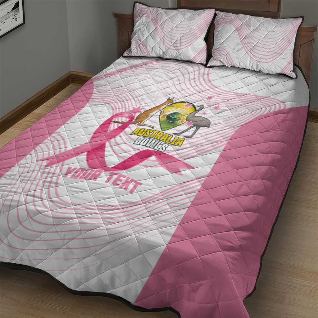 Custom Bowls Australia Breast Cancer Quilt Bed Set Pink Ribbon Curve Sporty - Aussie Hoodie