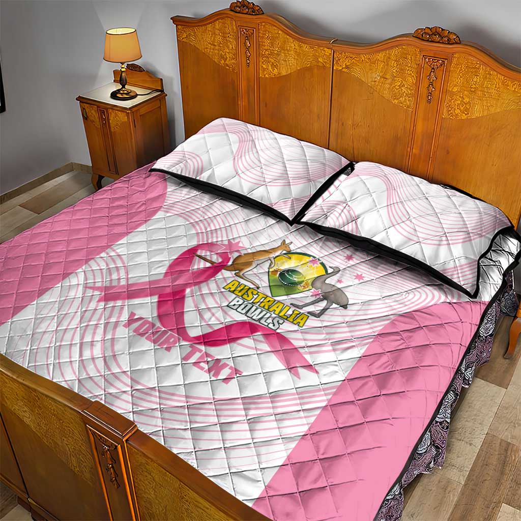 Custom Bowls Australia Breast Cancer Quilt Bed Set Pink Ribbon Curve Sporty - Aussie Hoodie