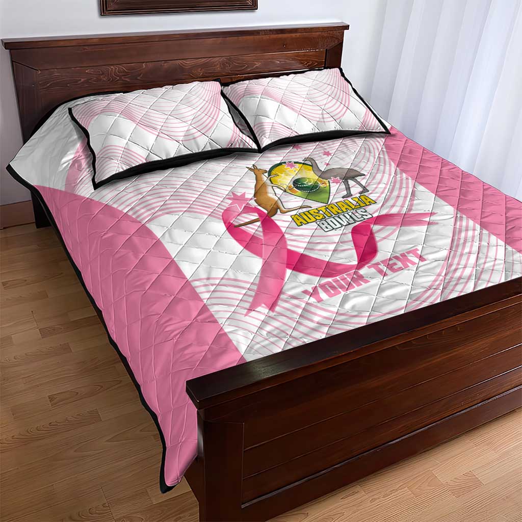 Custom Bowls Australia Breast Cancer Quilt Bed Set Pink Ribbon Curve Sporty - Aussie Hoodie