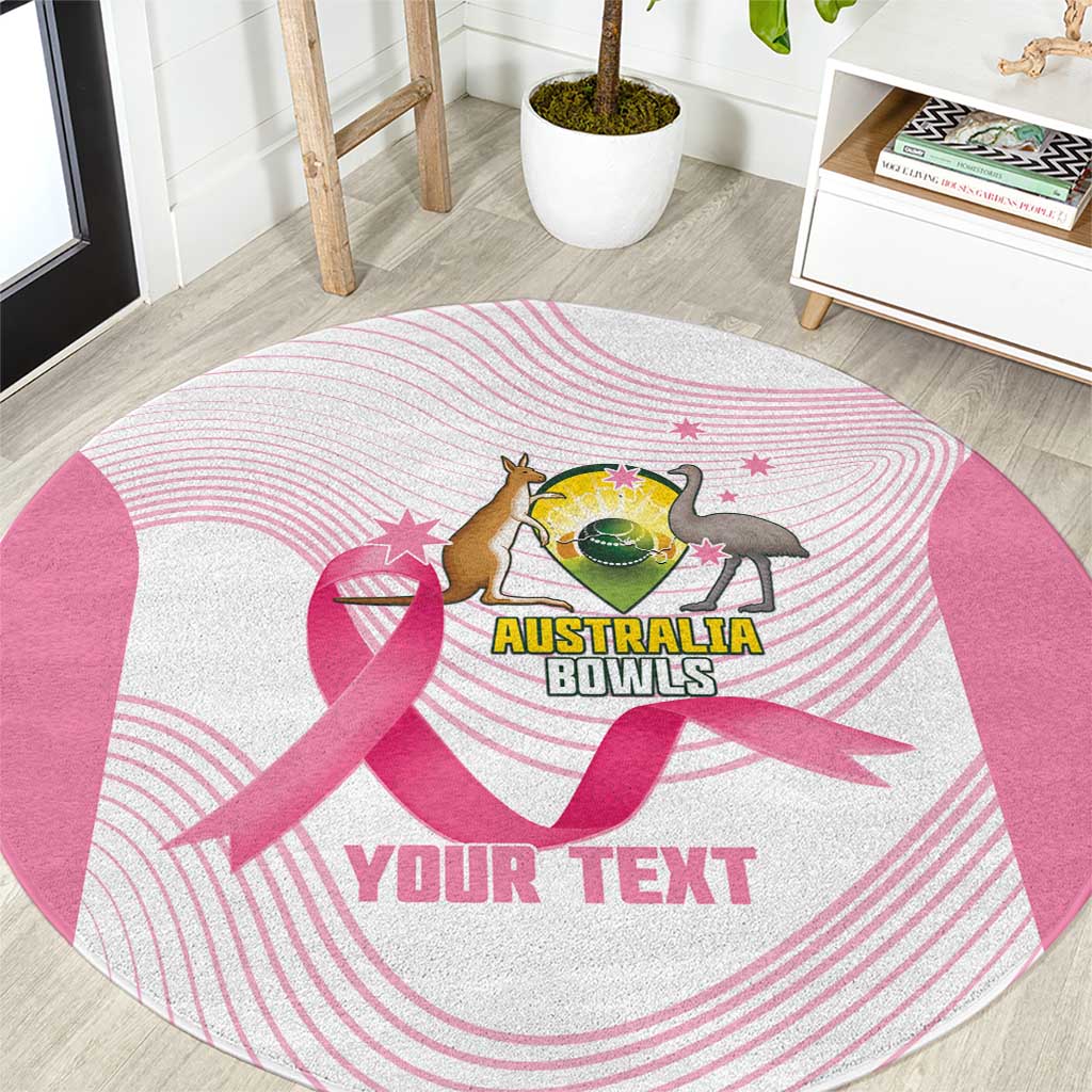 Custom Bowls Australia Breast Cancer Round Carpet Pink Ribbon Curve Sporty - Aussie Hoodie