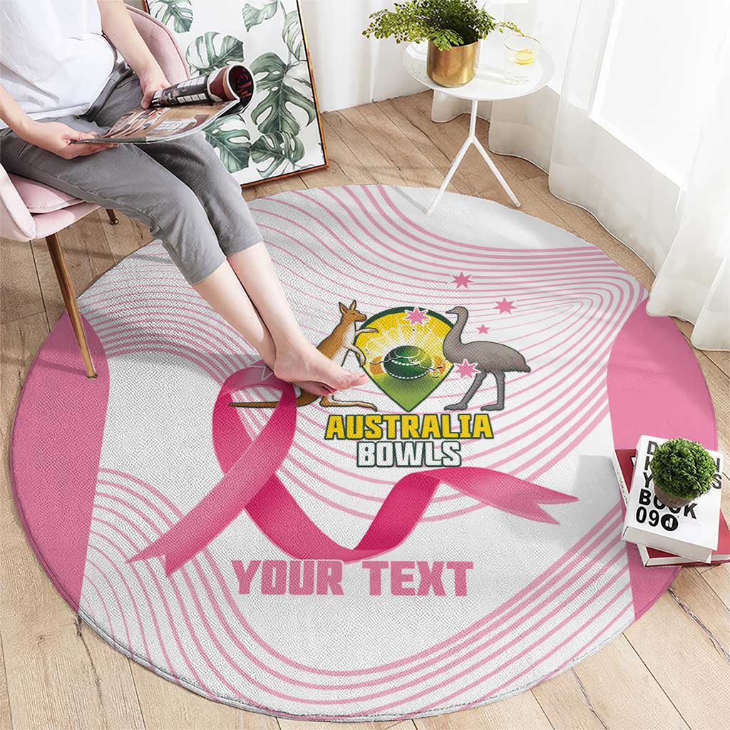 Custom Bowls Australia Breast Cancer Round Carpet Pink Ribbon Curve Sporty - Aussie Hoodie