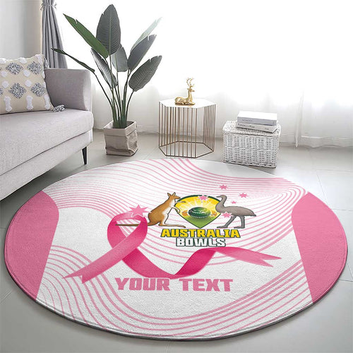 Custom Bowls Australia Breast Cancer Round Carpet Pink Ribbon Curve Sporty - Aussie Hoodie