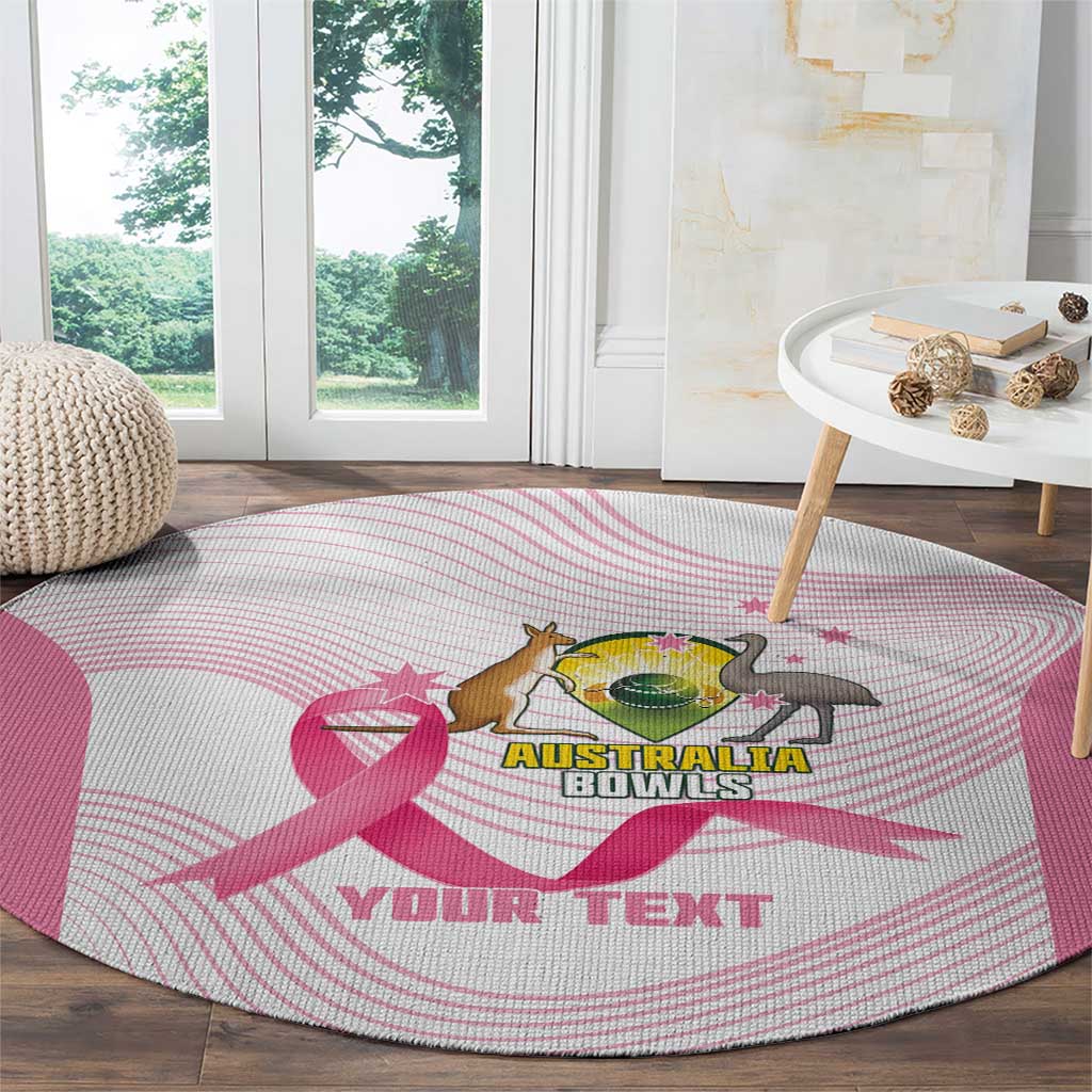 Custom Bowls Australia Breast Cancer Round Carpet Pink Ribbon Curve Sporty - Aussie Hoodie