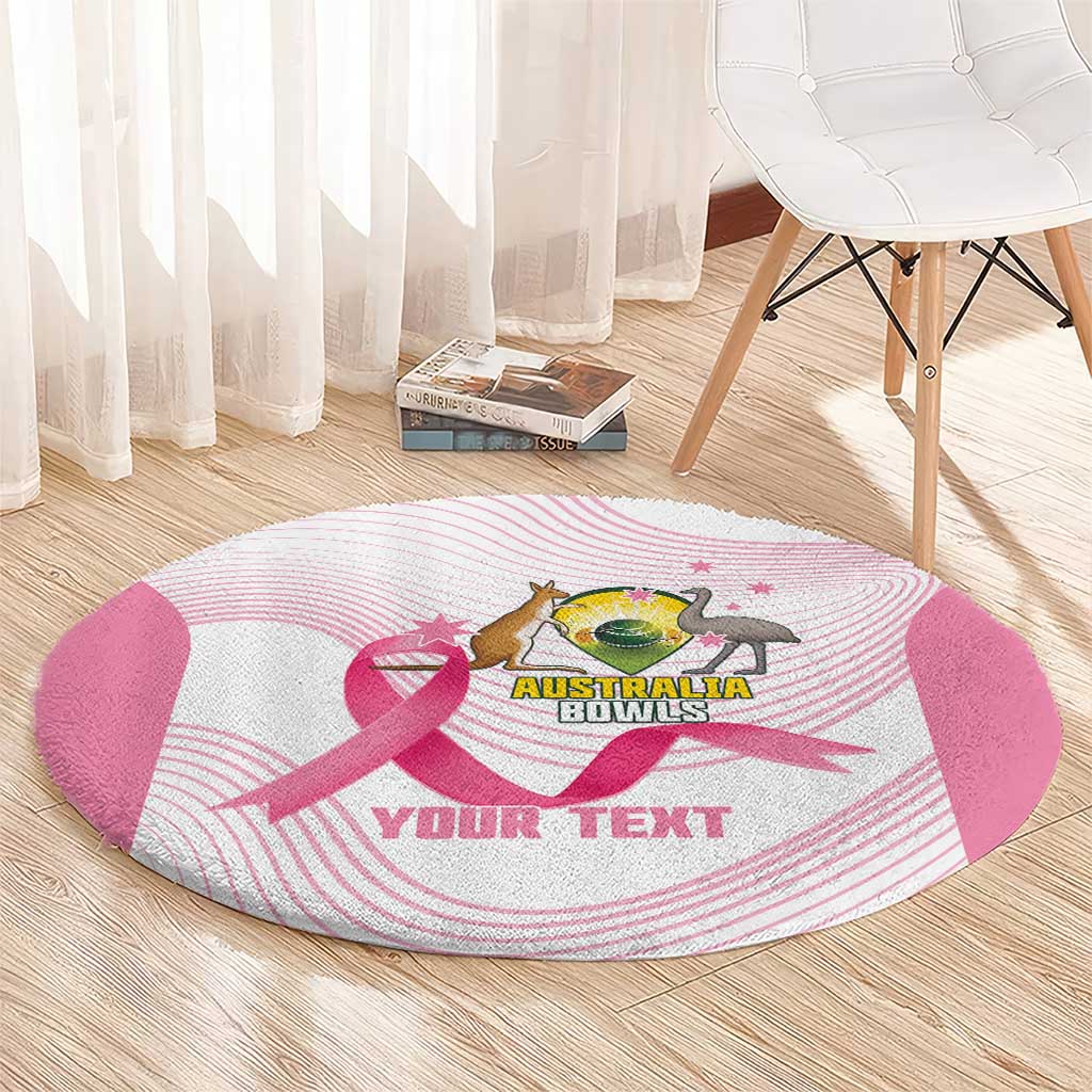 Custom Bowls Australia Breast Cancer Round Carpet Pink Ribbon Curve Sporty - Aussie Hoodie
