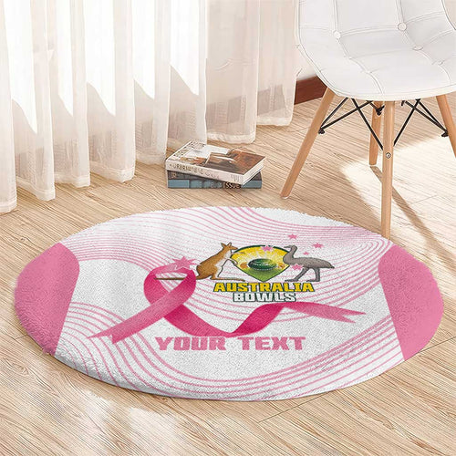 Custom Bowls Australia Breast Cancer Round Carpet Pink Ribbon Curve Sporty - Aussie Hoodie
