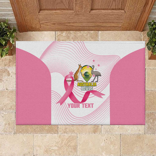 Custom Bowls Australia Breast Cancer Rubber Doormat Pink Ribbon Curve Sporty - Aussie Hoodie