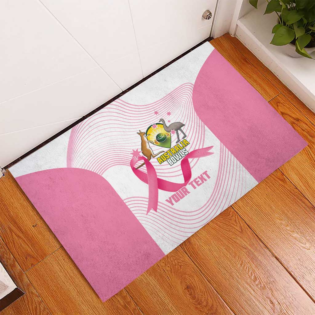 Custom Bowls Australia Breast Cancer Rubber Doormat Pink Ribbon Curve Sporty - Aussie Hoodie