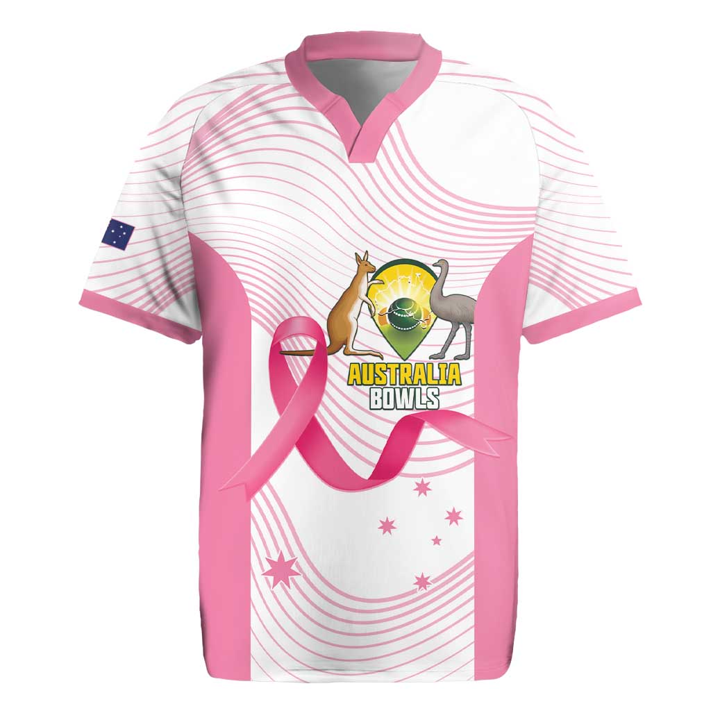 Custom Bowls Australia Breast Cancer Rugby Jersey Pink Ribbon Curve Sporty - Aussie Hoodie