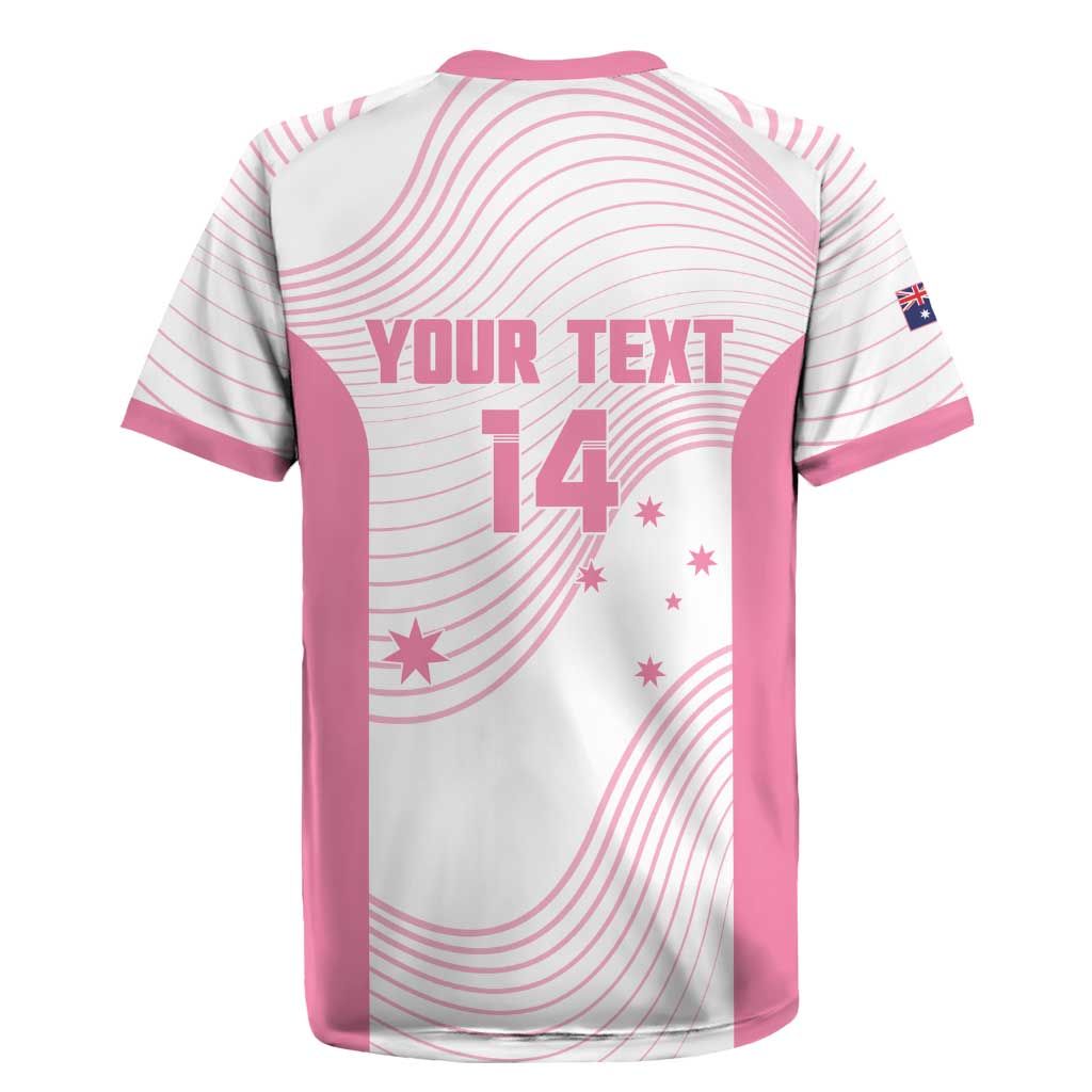 Custom Bowls Australia Breast Cancer Rugby Jersey Pink Ribbon Curve Sporty - Aussie Hoodie