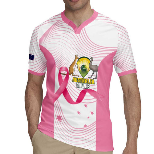 Custom Bowls Australia Breast Cancer Rugby Jersey Pink Ribbon Curve Sporty - Aussie Hoodie