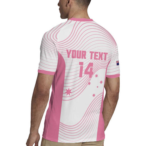 Custom Bowls Australia Breast Cancer Rugby Jersey Pink Ribbon Curve Sporty - Aussie Hoodie