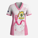 Custom Bowls Australia Breast Cancer Scrub Top Pink Ribbon Curve Sporty - Aussie Hoodie