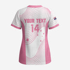 Custom Bowls Australia Breast Cancer Scrub Top Pink Ribbon Curve Sporty - Aussie Hoodie