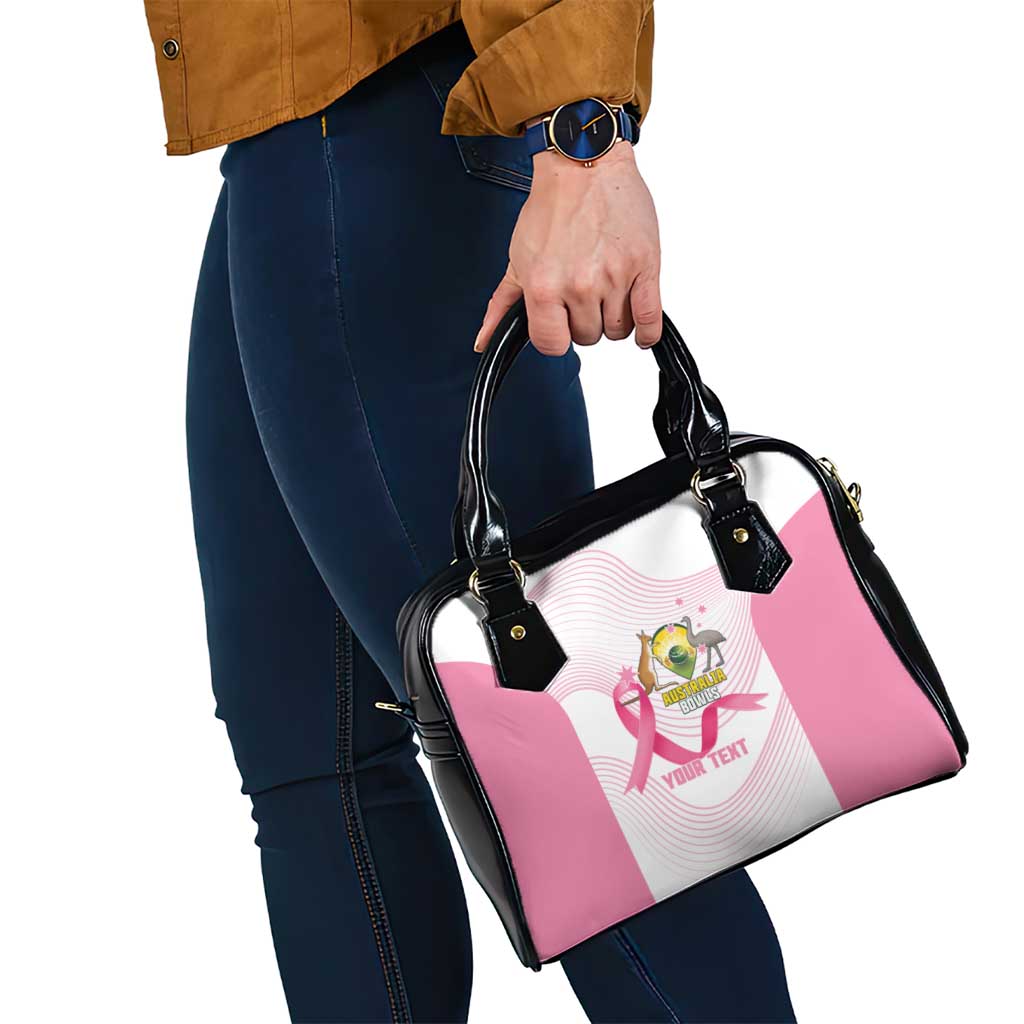 Custom Bowls Australia Breast Cancer Shoulder Handbag Pink Ribbon Curve Sporty - Aussie Hoodie