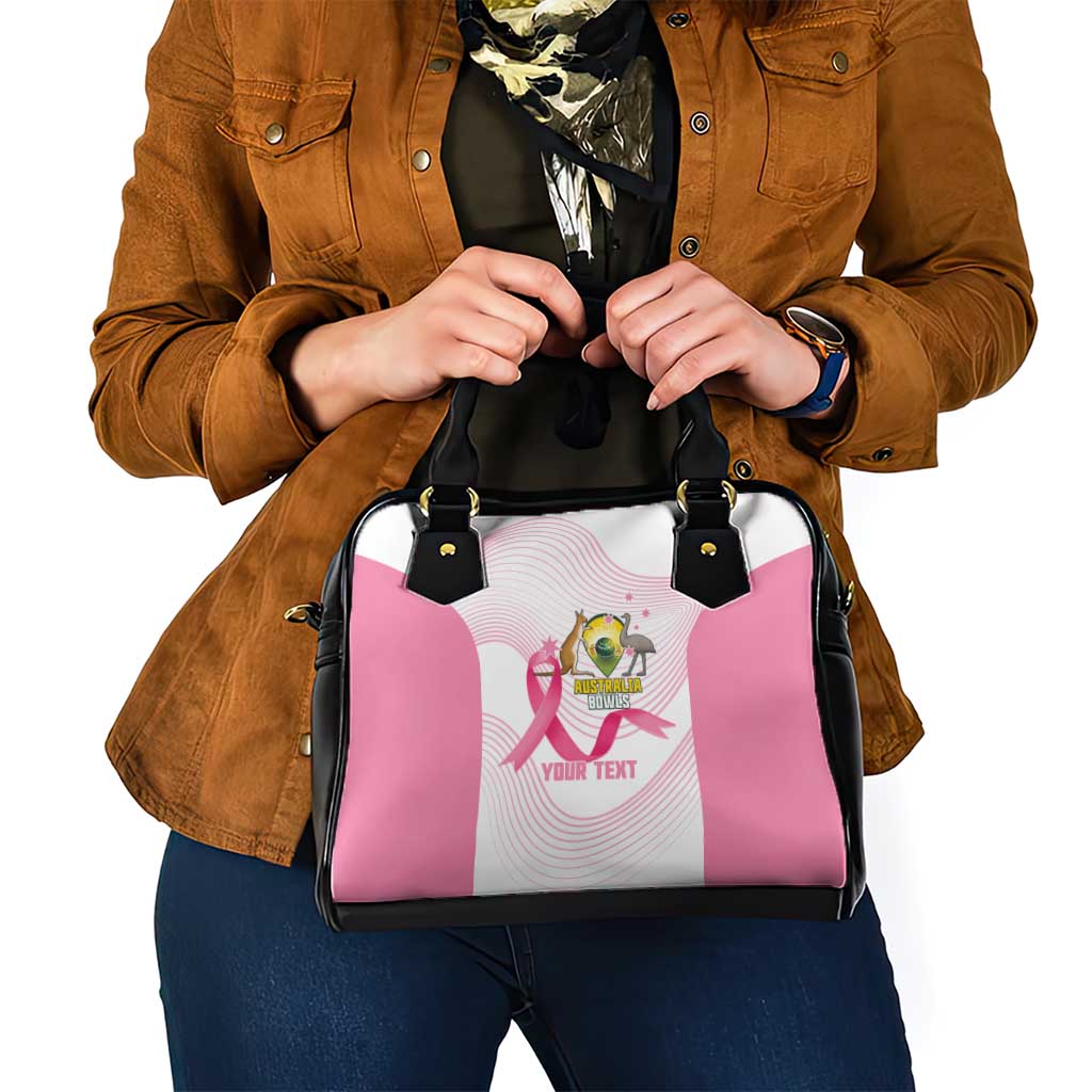 Custom Bowls Australia Breast Cancer Shoulder Handbag Pink Ribbon Curve Sporty - Aussie Hoodie