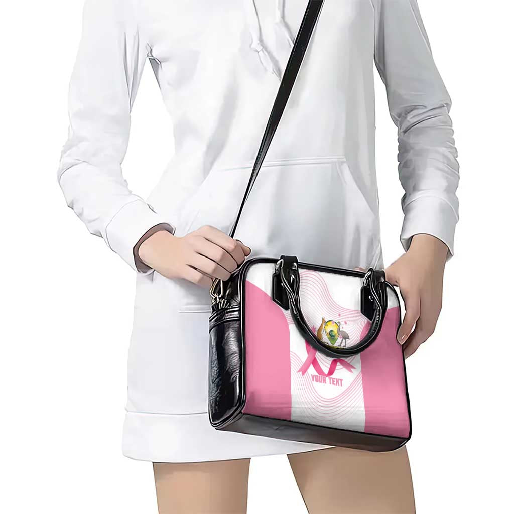 Custom Bowls Australia Breast Cancer Shoulder Handbag Pink Ribbon Curve Sporty - Aussie Hoodie