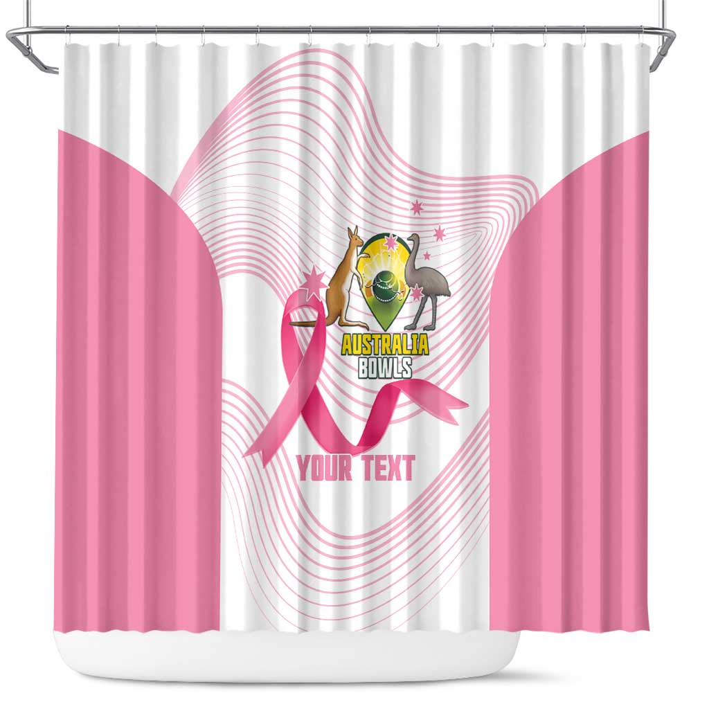 Custom Bowls Australia Breast Cancer Shower Curtain Pink Ribbon Curve Sporty - Aussie Hoodie