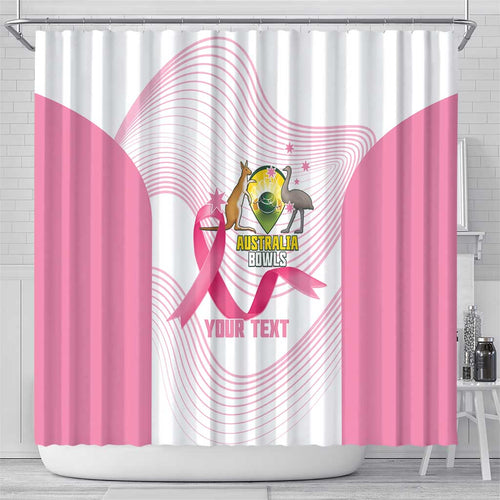 Custom Bowls Australia Breast Cancer Shower Curtain Pink Ribbon Curve Sporty - Aussie Hoodie