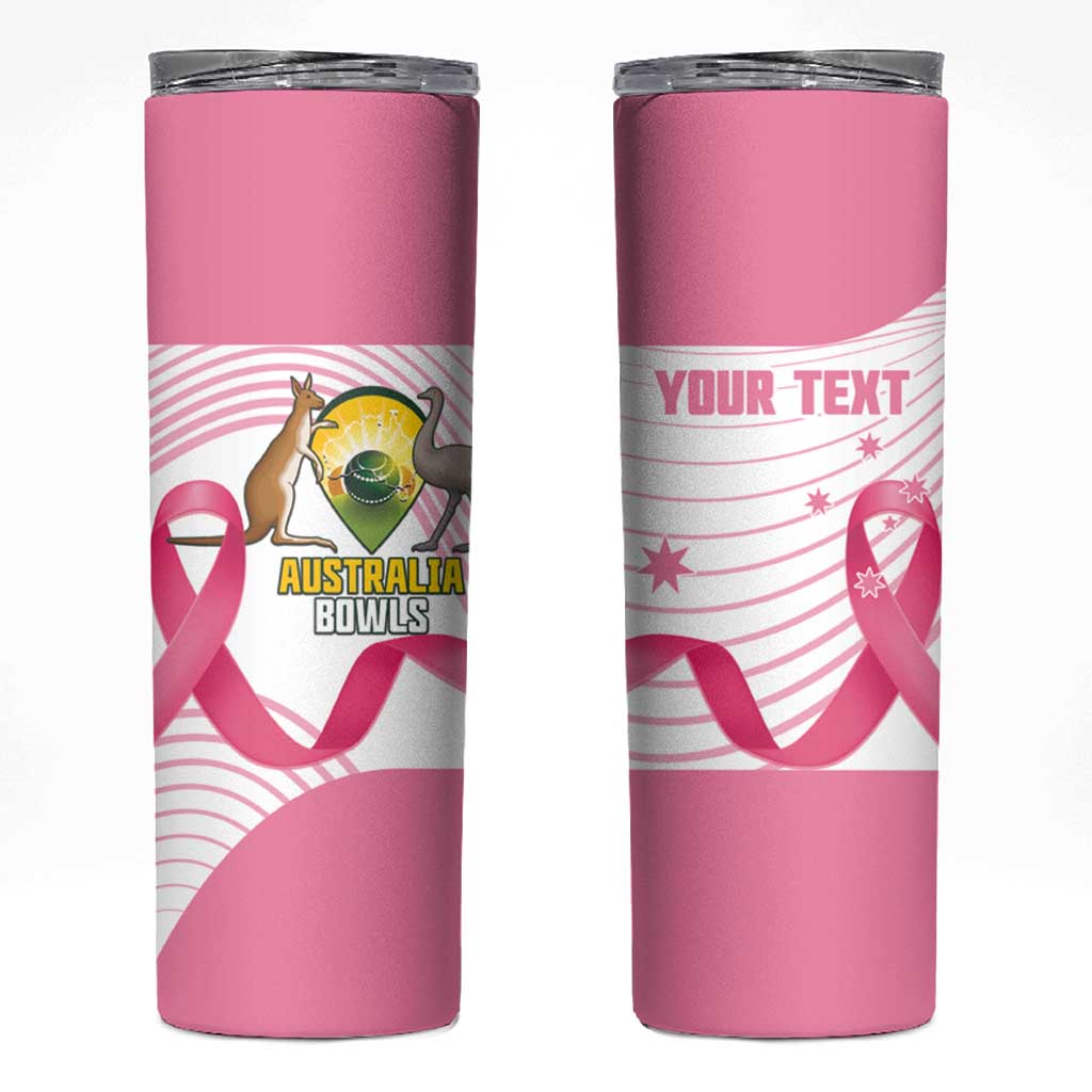 Custom Bowls Australia Breast Cancer Skinny Tumbler Pink Ribbon Curve Sporty - Aussie Hoodie
