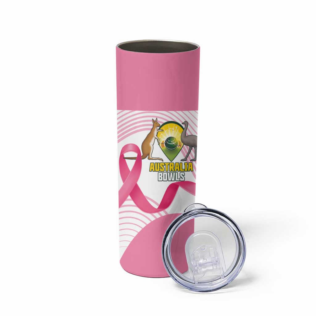 Custom Bowls Australia Breast Cancer Skinny Tumbler Pink Ribbon Curve Sporty - Aussie Hoodie