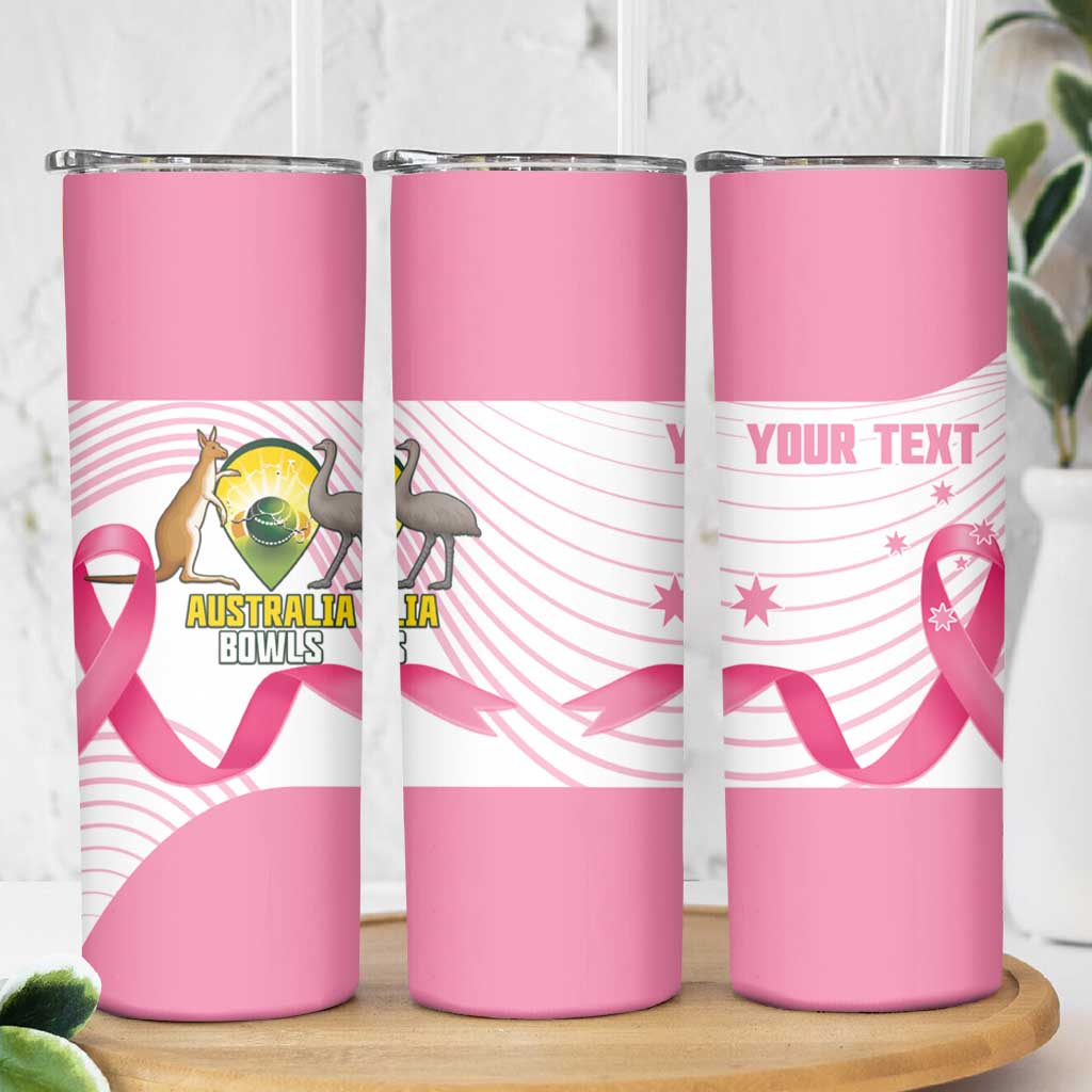 Custom Bowls Australia Breast Cancer Skinny Tumbler Pink Ribbon Curve Sporty - Aussie Hoodie