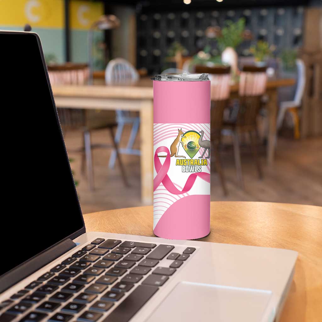 Custom Bowls Australia Breast Cancer Skinny Tumbler Pink Ribbon Curve Sporty - Aussie Hoodie