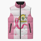 Custom Bowls Australia Breast Cancer Sleeveless Puffer Jacket Pink Ribbon Curve Sporty - Aussie Hoodie