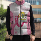 Custom Bowls Australia Breast Cancer Sleeveless Puffer Jacket Pink Ribbon Curve Sporty - Aussie Hoodie