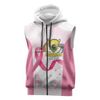 Custom Bowls Australia Breast Cancer Sleeveless Zip Hoodie Pink Ribbon Curve Sporty LT14
