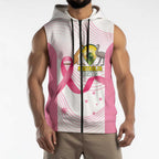 Custom Bowls Australia Breast Cancer Sleeveless Zip Hoodie Pink Ribbon Curve Sporty LT14