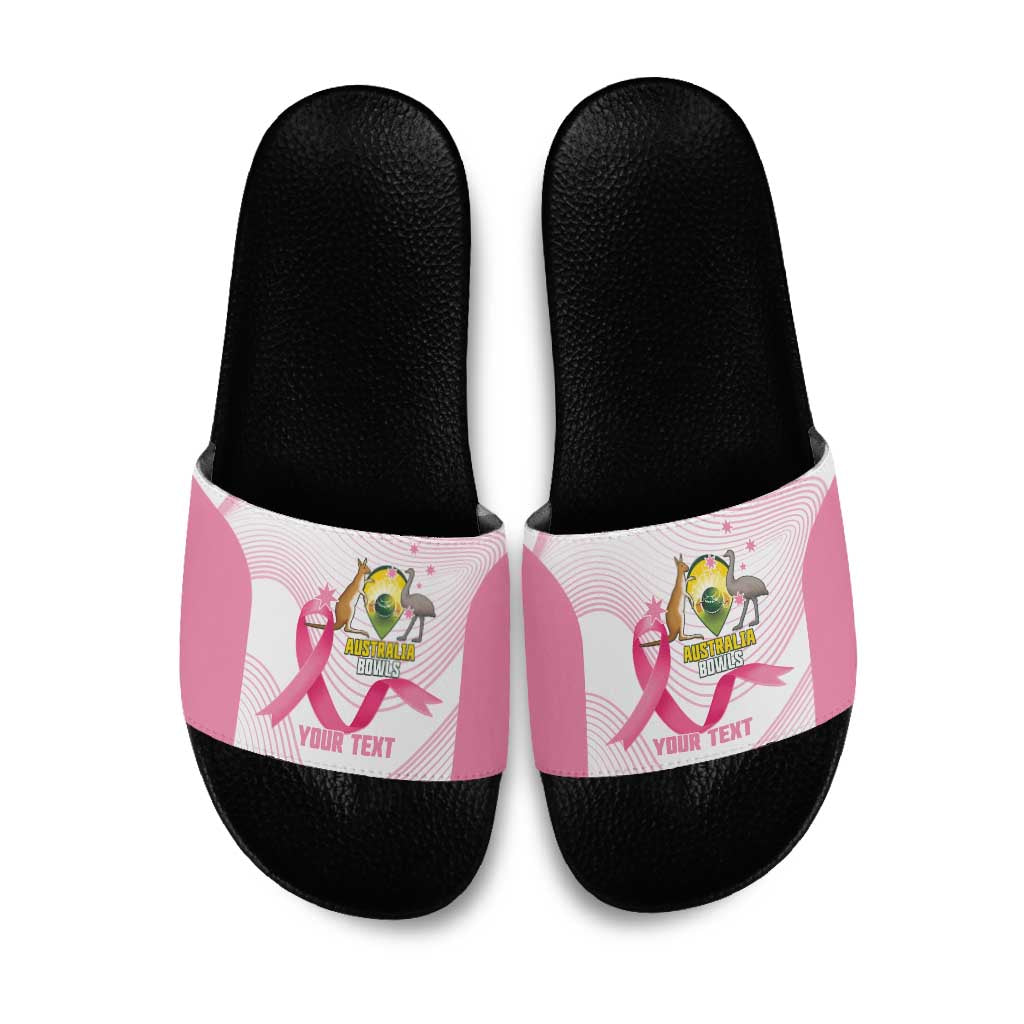 Custom Bowls Australia Breast Cancer Slide Sandals Pink Ribbon Curve Sporty - Aussie Hoodie