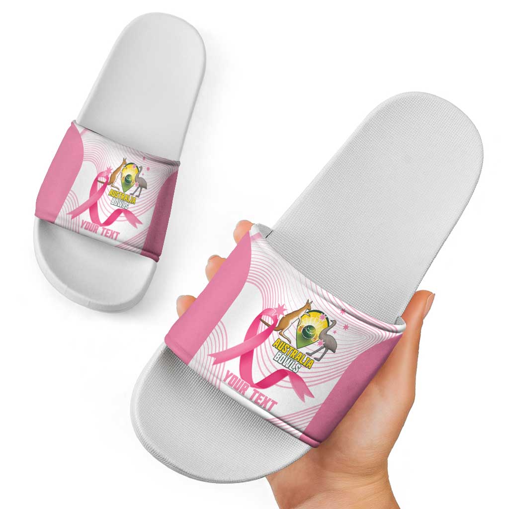 Custom Bowls Australia Breast Cancer Slide Sandals Pink Ribbon Curve Sporty - Aussie Hoodie