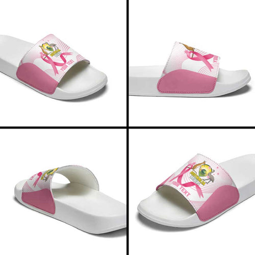 Custom Bowls Australia Breast Cancer Slide Sandals Pink Ribbon Curve Sporty - Aussie Hoodie
