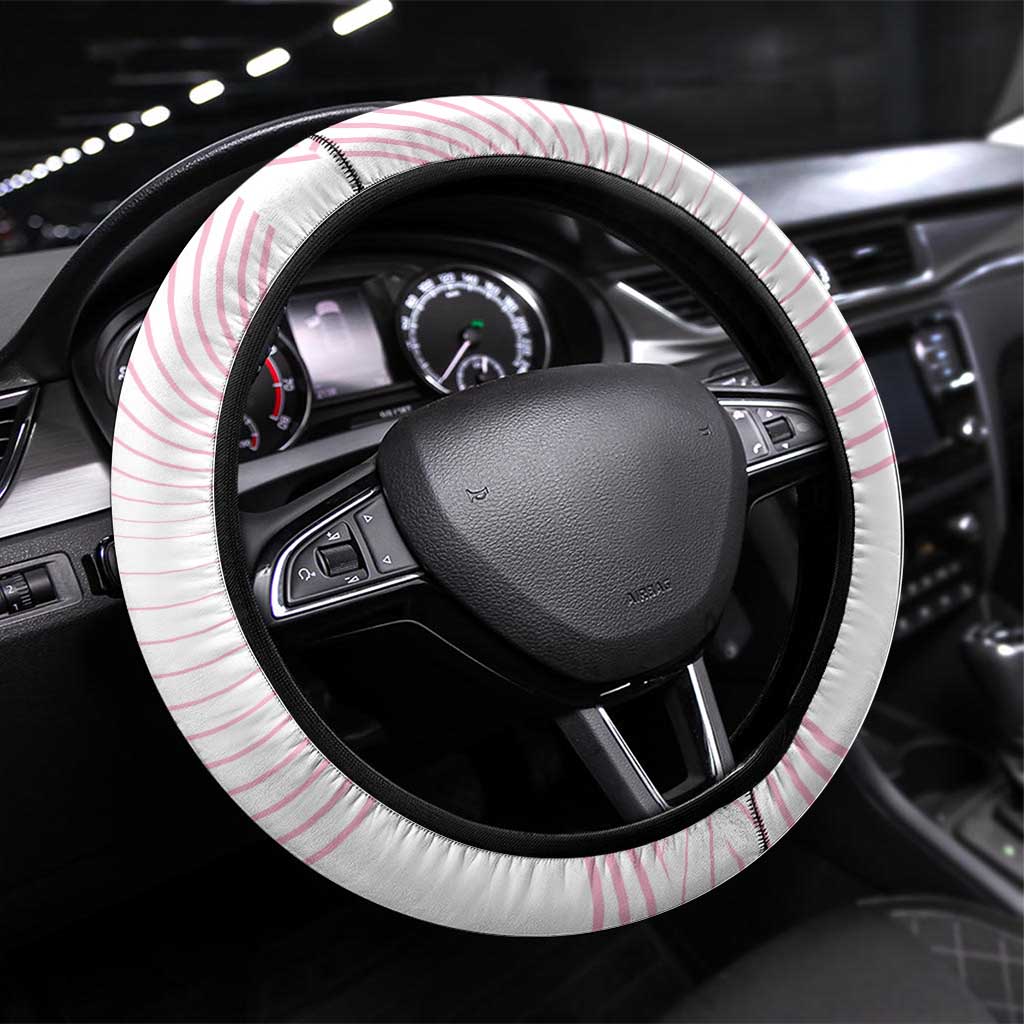 Bowls Australia Breast Cancer Steering Wheel Cover Pink Ribbon Curve Sporty - Aussie Hoodie