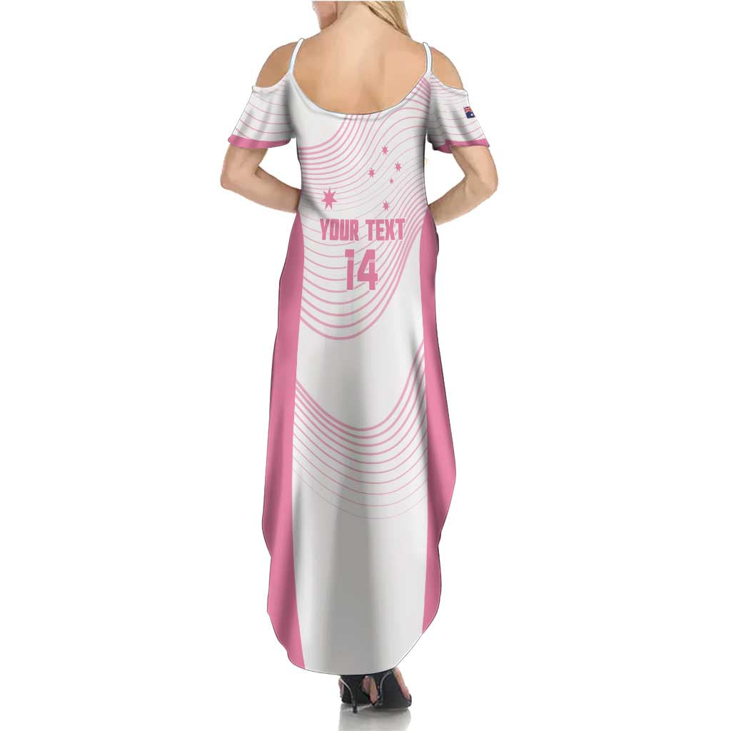 Custom Bowls Australia Breast Cancer Summer Maxi Dress Pink Ribbon Curve Sporty - Aussie Hoodie