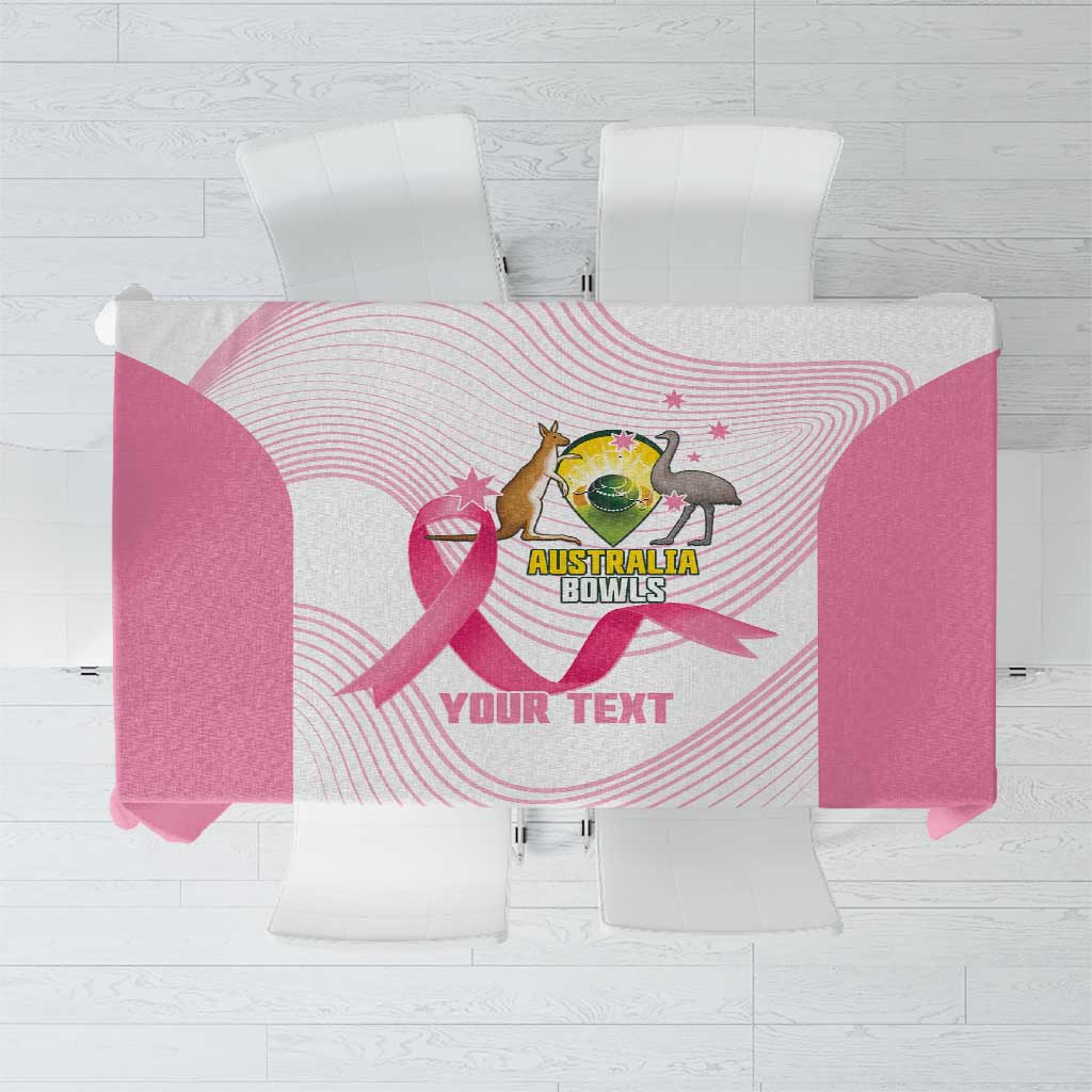 Custom Bowls Australia Breast Cancer Tablecloth Pink Ribbon Curve Sporty - Aussie Hoodie