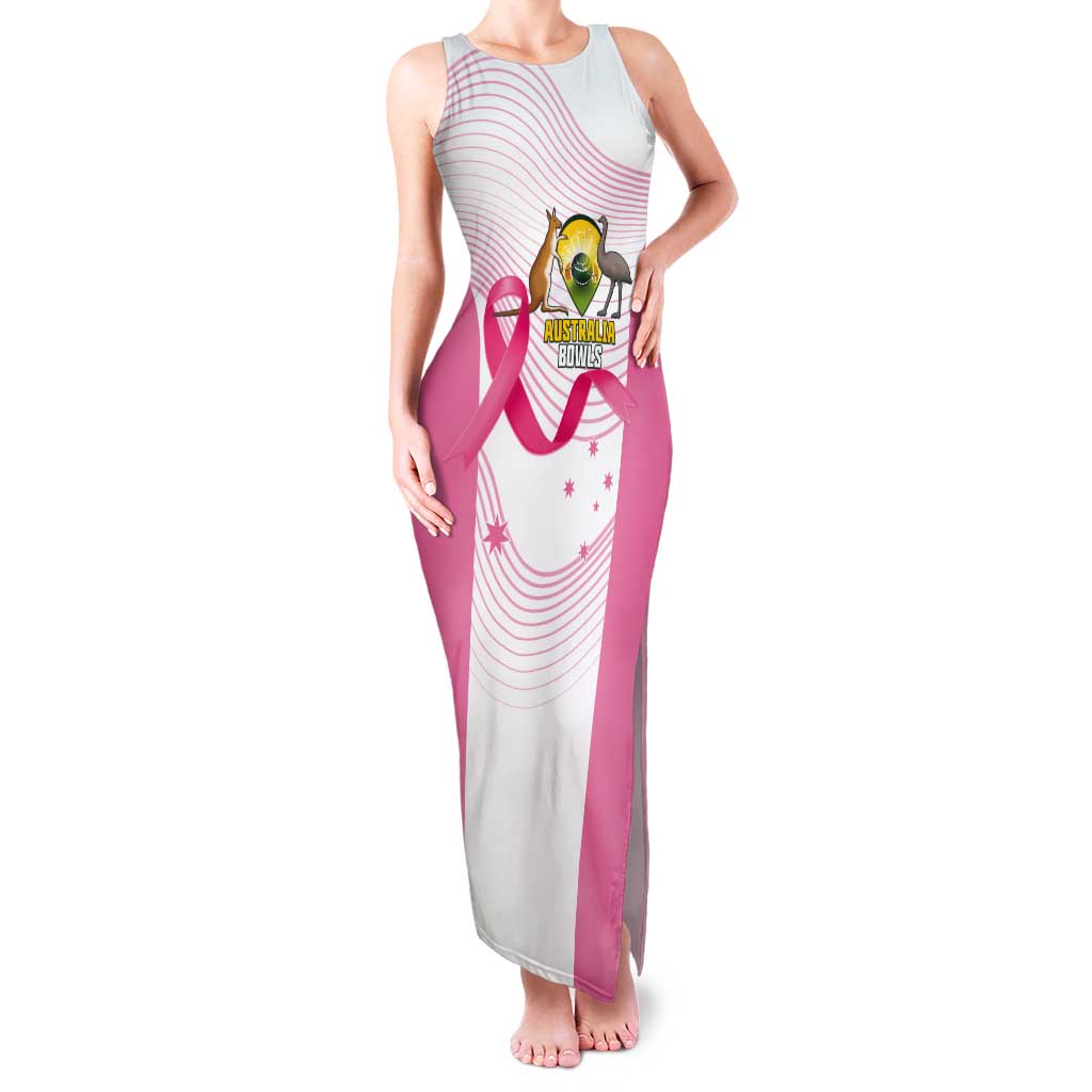 Custom Bowls Australia Breast Cancer Tank Maxi Dress Pink Ribbon Curve Sporty - Aussie Hoodie