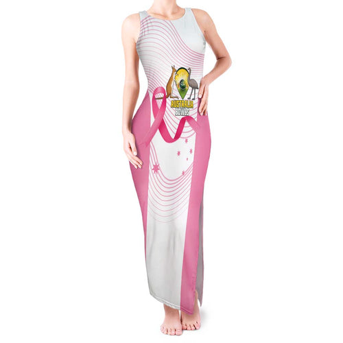 Custom Bowls Australia Breast Cancer Tank Maxi Dress Pink Ribbon Curve Sporty - Aussie Hoodie