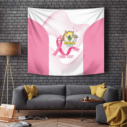Custom Bowls Australia Breast Cancer Tapestry Pink Ribbon Curve Sporty - Aussie Hoodie