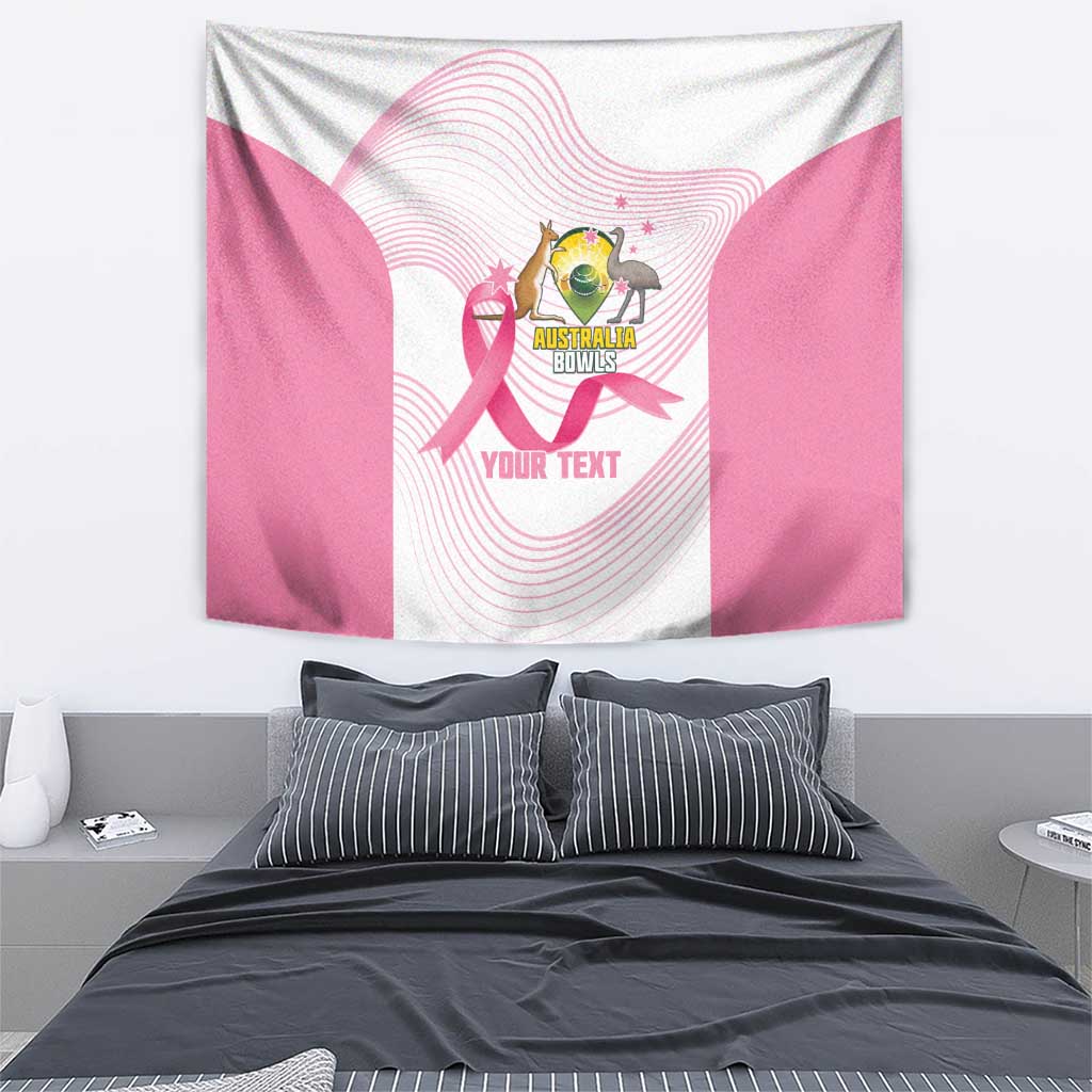 Custom Bowls Australia Breast Cancer Tapestry Pink Ribbon Curve Sporty - Aussie Hoodie