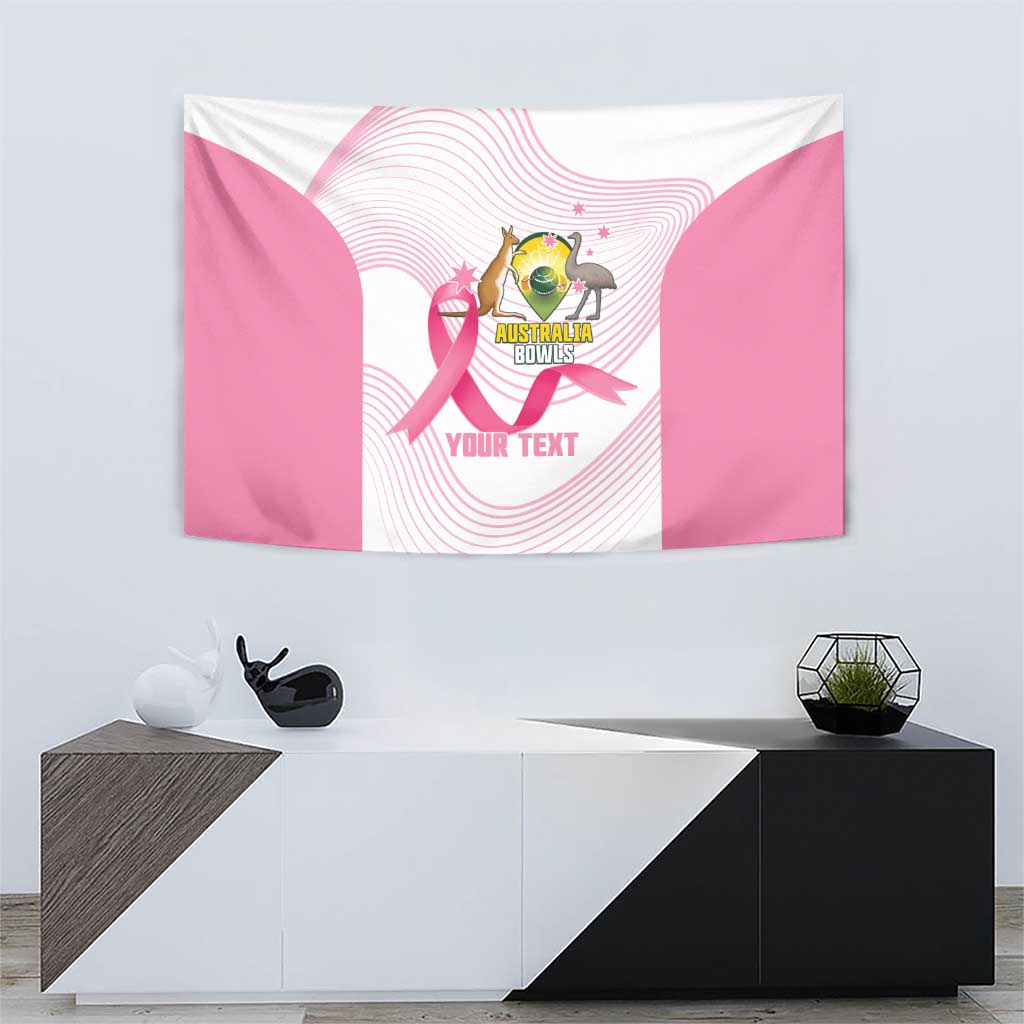 Custom Bowls Australia Breast Cancer Tapestry Pink Ribbon Curve Sporty - Aussie Hoodie