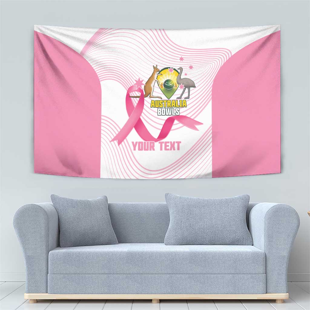 Custom Bowls Australia Breast Cancer Tapestry Pink Ribbon Curve Sporty - Aussie Hoodie